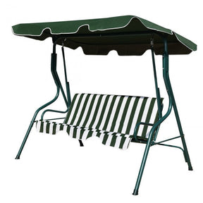 3 Seat Outdoor Patio Swing Chair Canopy Swing with Cushion and Steel Frame