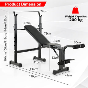 Adjustable Weight Bench,Multipurpose Fitness Incline Flat Weight Bench, Home Gym