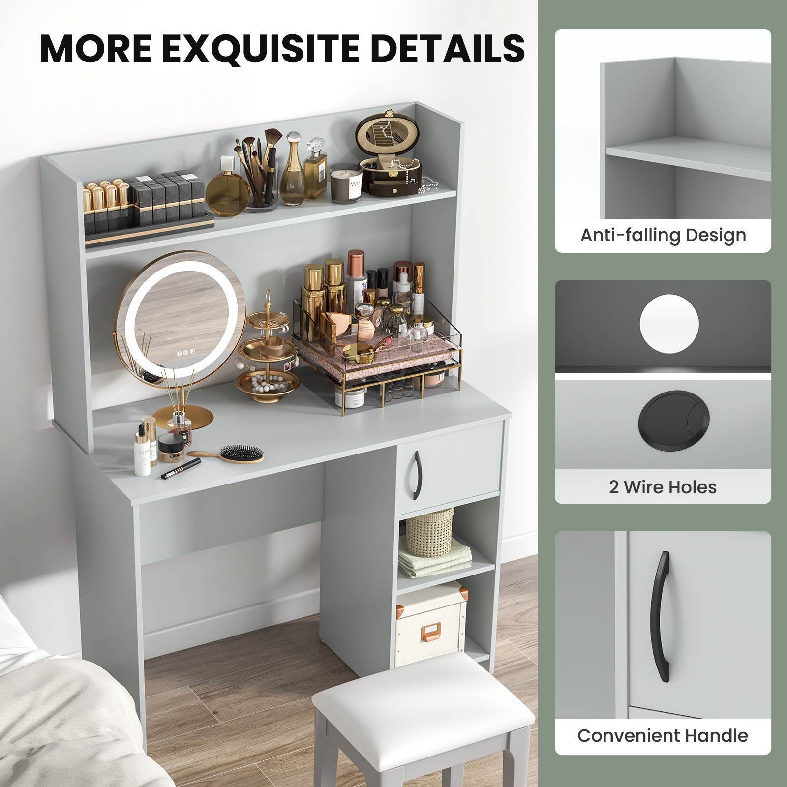 Giantex Computer Desk with Hutch, Home Office Desk w/Raised Display Shelf & 2 Open Shelves