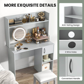 Giantex Computer Desk with Hutch, Home Office Desk w/Raised Display Shelf & 2 Open Shelves