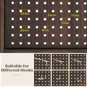 Giantex 4-Panel Room Divider Folding Pegboard Display Stand Privacy Screen Brown
