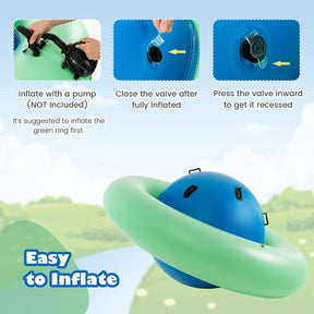 HONEY JOY 7.5FT Inflatable Dome Rocker Bouncer w/ 6 Handles Outdoor Balance Game