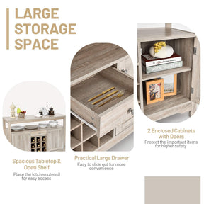 Rustic Kitchen Buffet Sideboard Cupboard Storage Organizer Wooden Console Table
