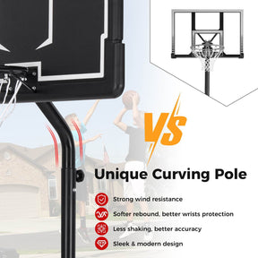 2.1-2.6m Adjustable Portable Outdoor Basketball Hoop,Kids Basketball Goal System