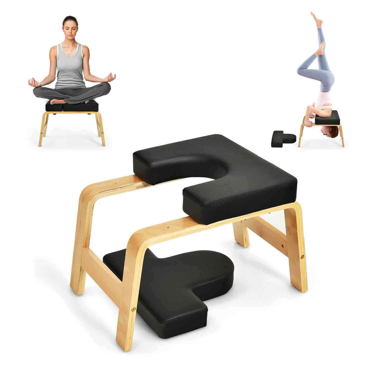Yoga Headstand Bench, Upside Down Detachable Chair for Balance Training, Home