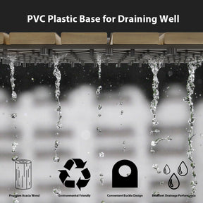 10PCS 30 x 30cm Acacia Wood Deck Tiles Interlocking Patio Pavers Stripe Pattern