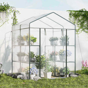 139 x 144 x 195 cm Outdoor Indoor Portable Greenhouse w/4 Tiers 8 Shelves, Yard