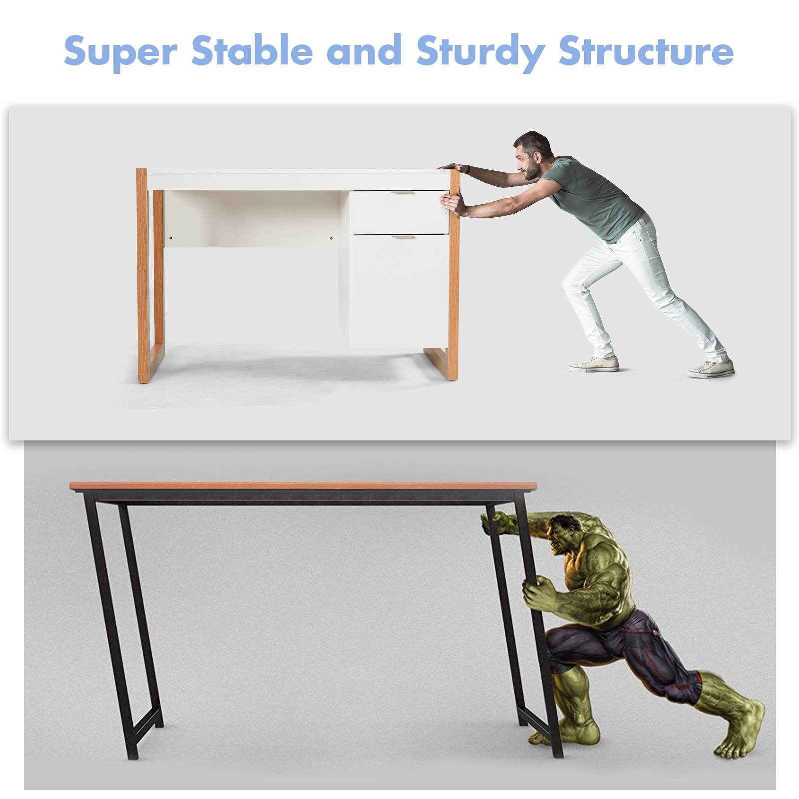 Writing Desk Computer Desk Work Study Workstation w/Drawer & Cabinet Home Office