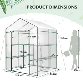 139 x 144 x 195 cm Outdoor Indoor Portable Greenhouse w/4 Tiers 8 Shelves, Yard