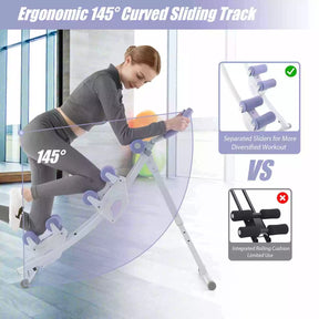 Foldable Core & Abdominal Workout Trainer w/ 4 Adjustable Heights & LCD Monitor