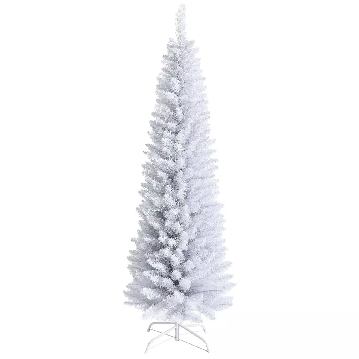 Artificial Pencil Christmas Tree W/ PVC Branch Tips for Holiday Decoration White