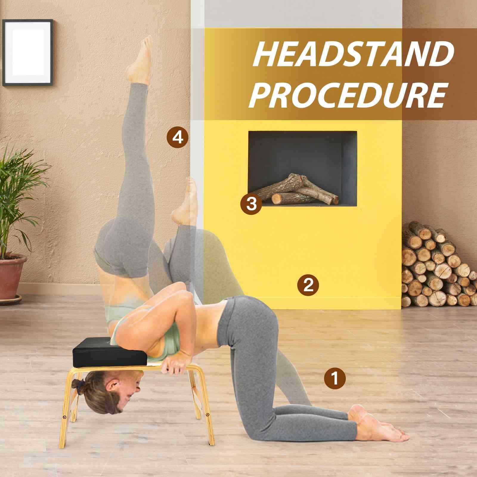 Yoga Headstand Bench, Upside Down Detachable Chair for Balance Training, Home