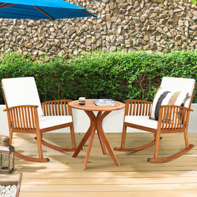 70 cm Outdoor Round Table Solid Wood Coffee Side Bistro Table for Garden Patio