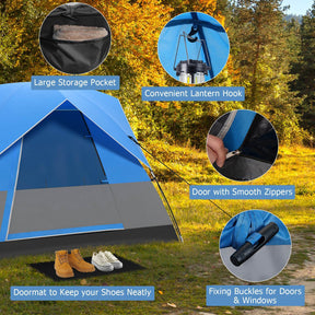3 Person Outdoor Camping Tent，Waterproof Portable Double-layer Tent for Camping