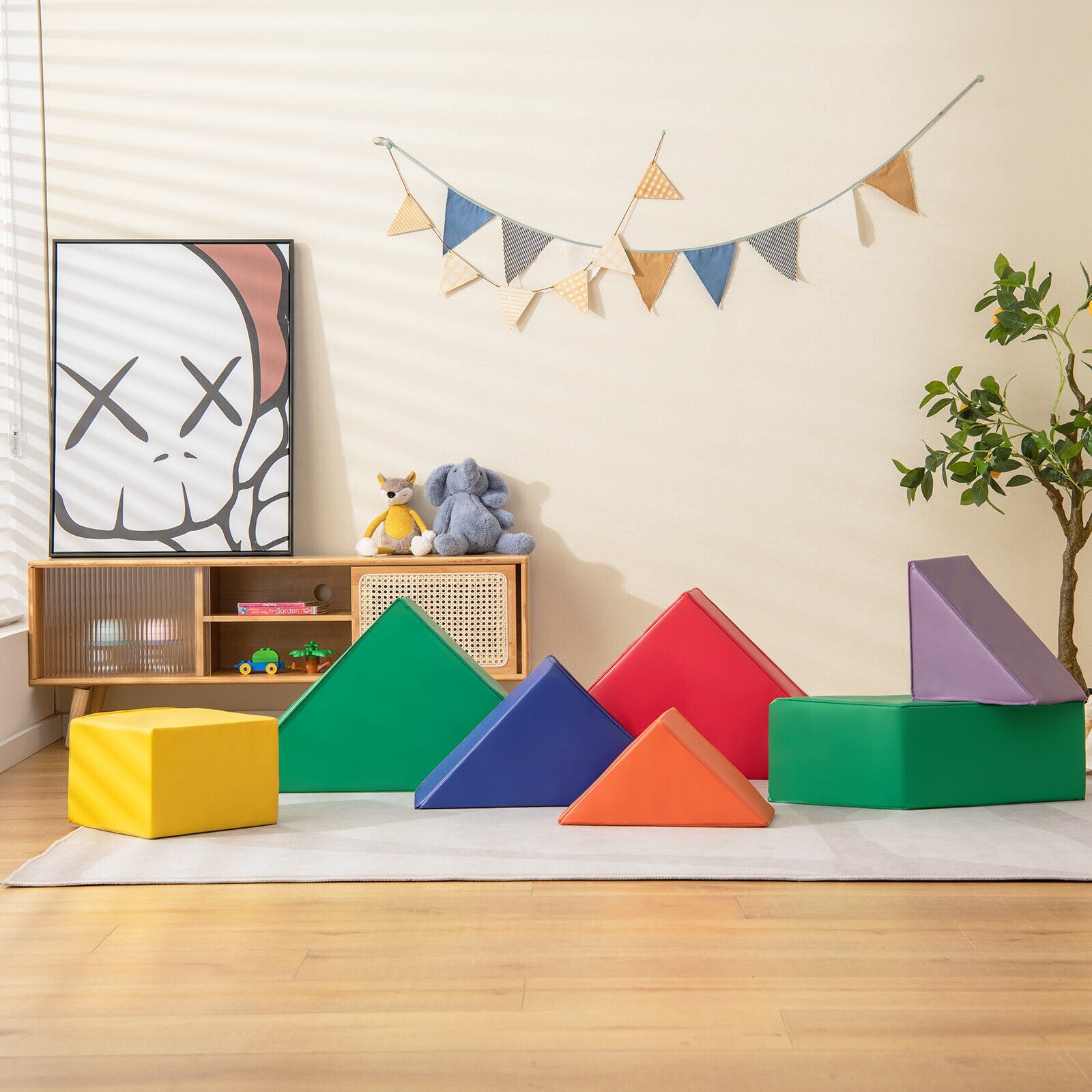 7-Piece Kids Climb and Crawl Foam Activity Play Set Baby Soft Climbing Block