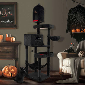 Gothic Cat Tree Indoor Extra Large Cat Tower w/ 2 Cat Condos & Scratching Posts