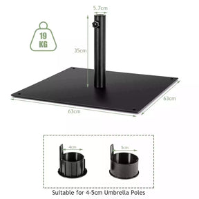 Giantex 63cm Patio Umbrella Base 19kg Outdoor Umbrella Holder with 4 Adjustable Footpads