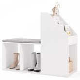 Shoe Storage Bench w/ Removable Seat Cushion Entryway Bench Shoe Rack Bench