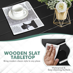 Wooden Square Side End Table Patio Coffee Bistro Table Indoor Outdoor