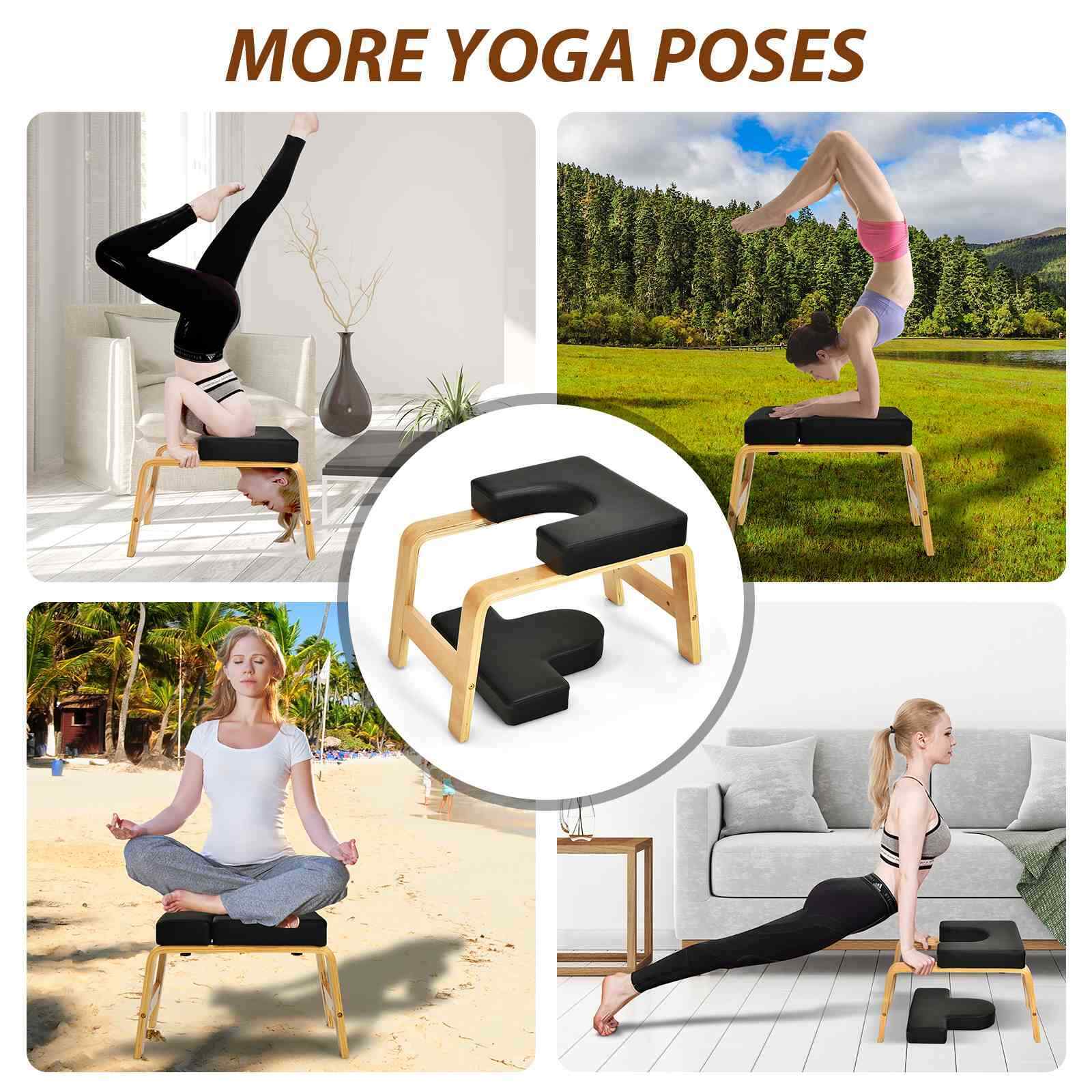 Yoga Headstand Bench, Upside Down Detachable Chair for Balance Training, Home