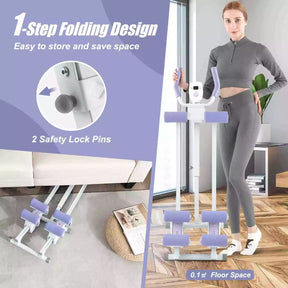 Foldable Core & Abdominal Workout Trainer w/ 4 Adjustable Heights & LCD Monitor