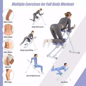 Foldable Core & Abdominal Workout Trainer w/ 4 Adjustable Heights & LCD Monitor