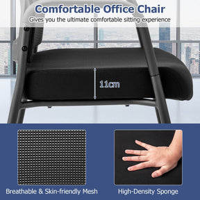 Office Guest Chairs on Wheels Set of 2 Meeting Room Conference Chairs Mesh Back