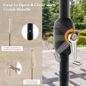 3M Large Patio Umbrella, Outdoor Heavy Duty Market Umbrella,Garden,Lawn,Poolside