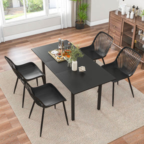 Set of 4 Plastic Dining Chair Modern Armless Kitchen Dining Room Side Chairs