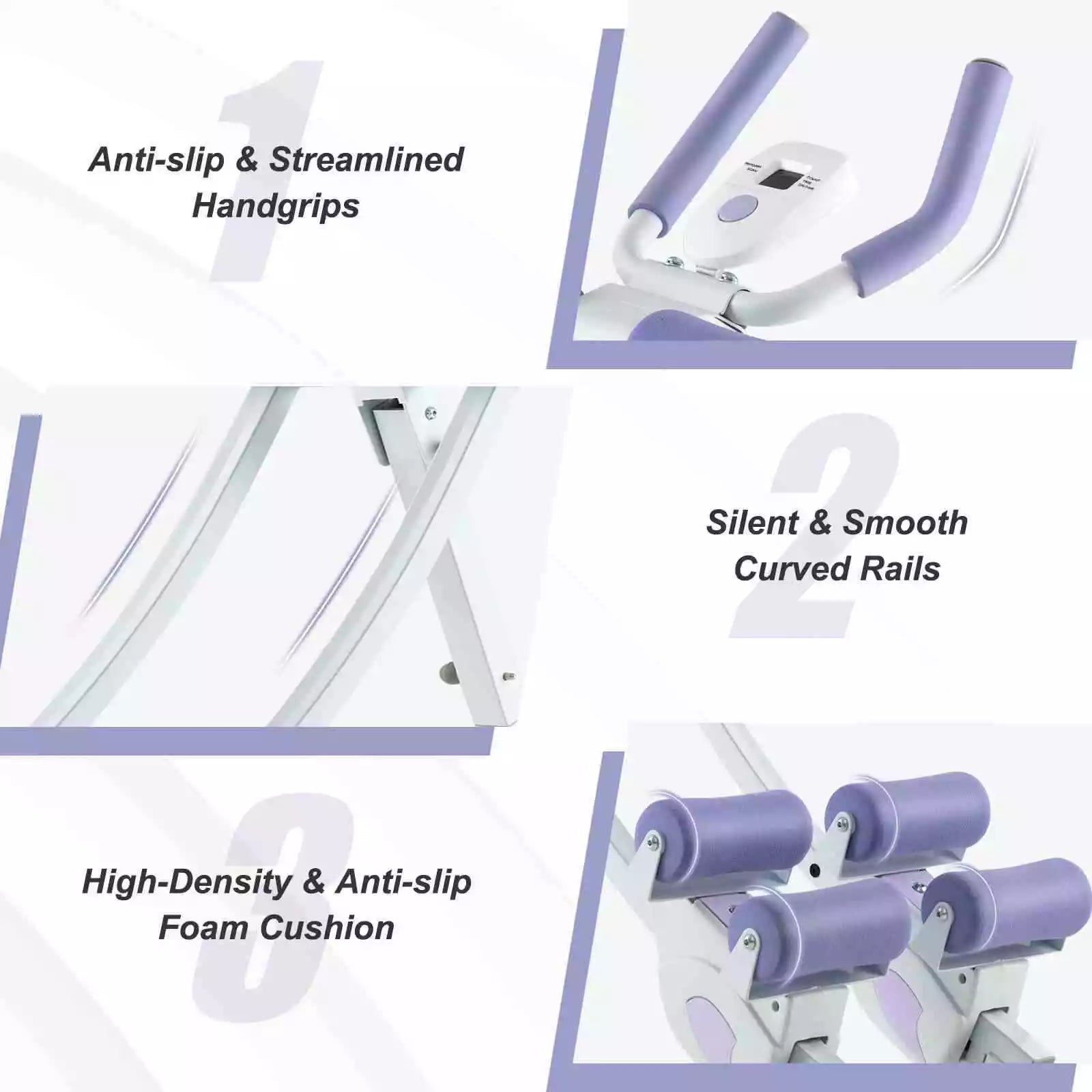 Foldable Core & Abdominal Workout Trainer w/ 4 Adjustable Heights & LCD Monitor