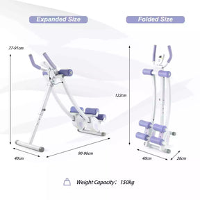 Foldable Core & Abdominal Workout Trainer w/ 4 Adjustable Heights & LCD Monitor