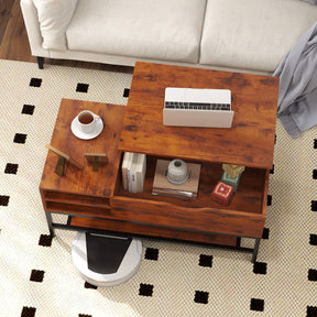 Lift Up Coffee Table Flip Top Center Table Storage Shelf Home Living Room