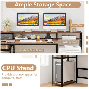 170cm Computer Desk Home Office Desk w/ Power Outlets & USB Ports Workstation