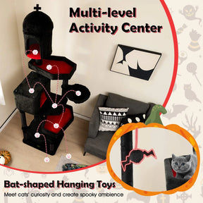 Gothic Cat Tree Indoor Extra Large Cat Tower w/ 2 Cat Condos & Scratching Posts