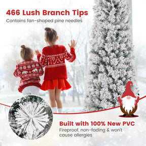 210 CM Pre-Lit Pine Needles Christmas Tree w/210 LED Lights & 466 Branch Tips