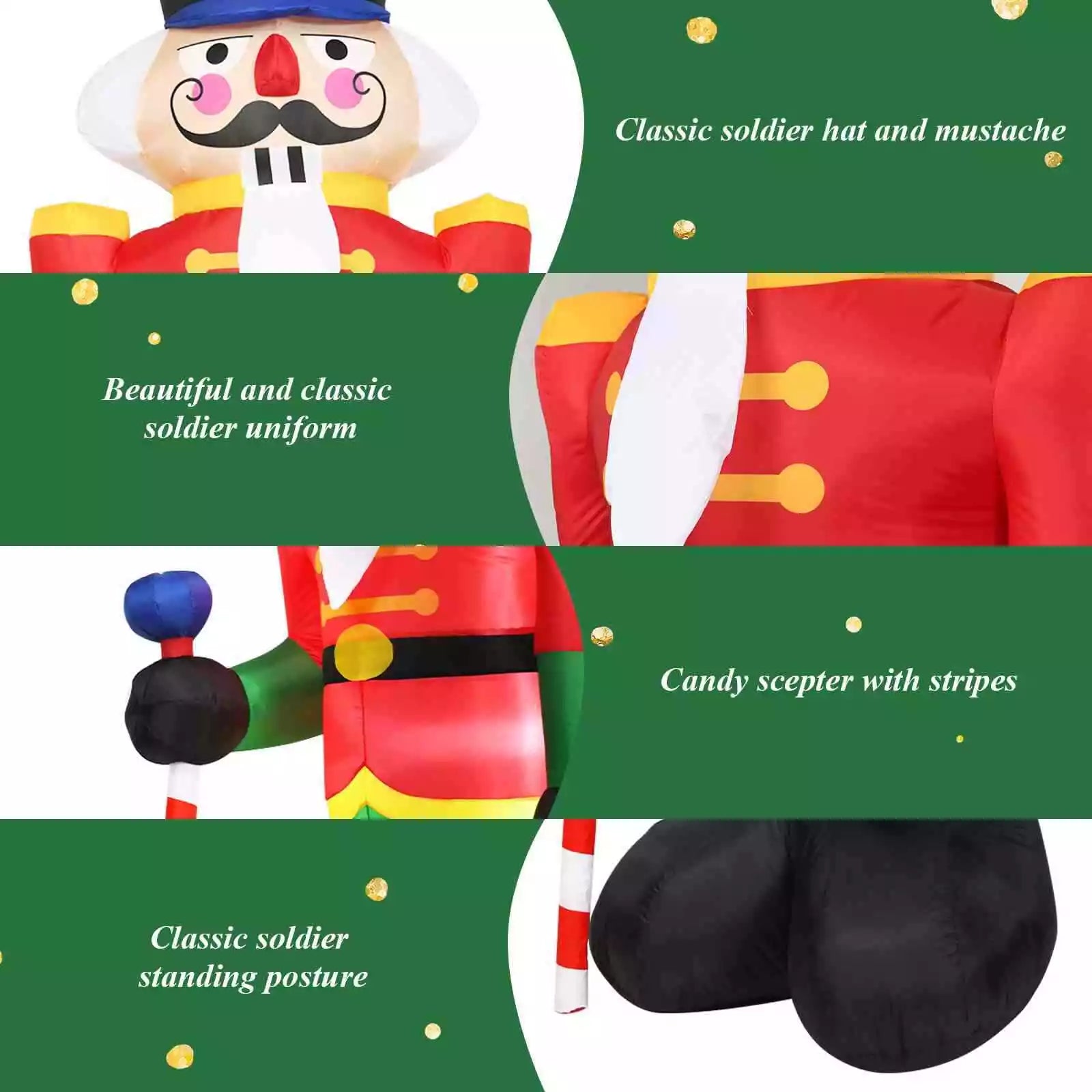 2.4M Inflatable Christmas Nutcracker Soldier Blow Up Xmas Decor Outdoor Party