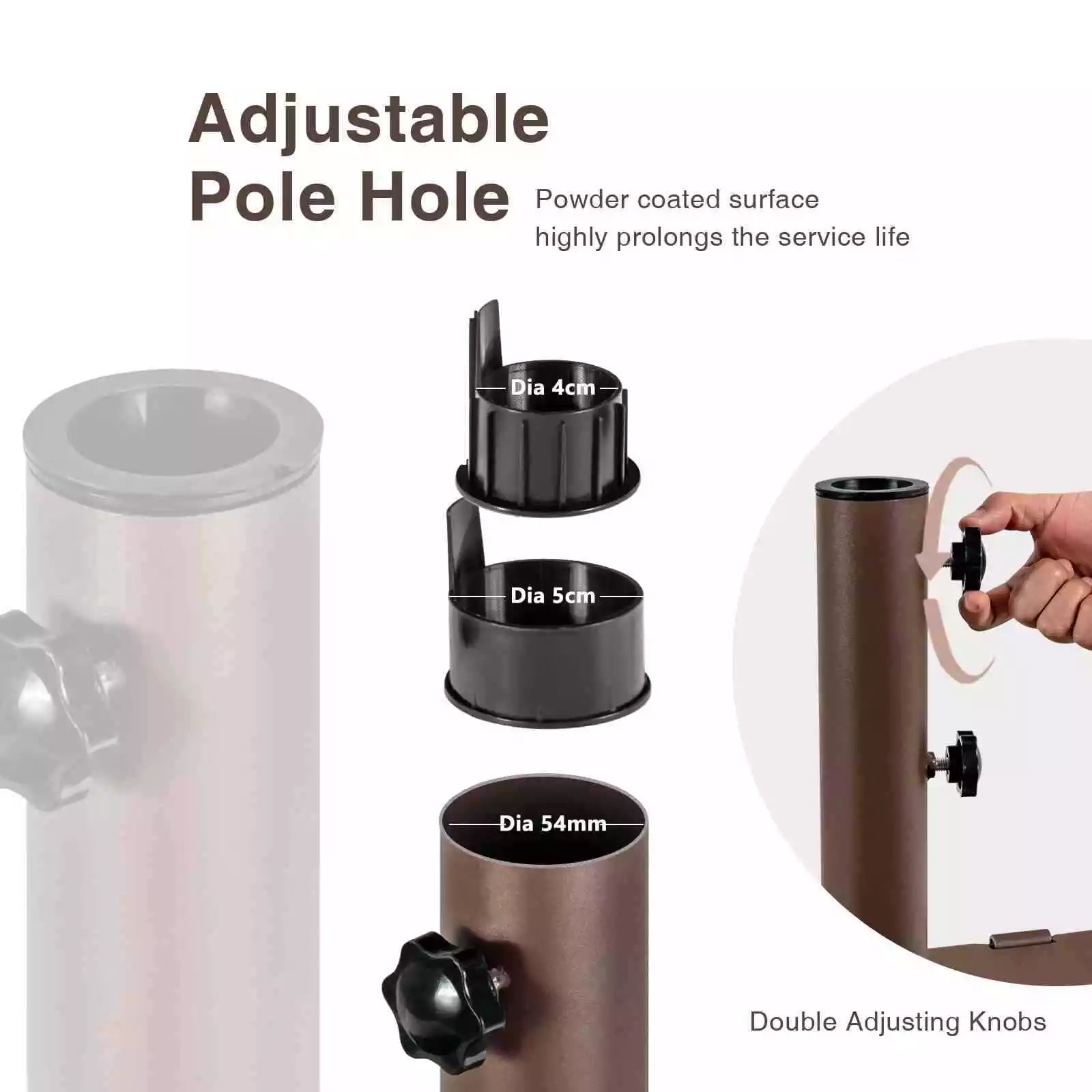 Giantex 23kg Outdoor Umbrella Stand Heavy Duty Patio Umbrella Base 4cm/5cm Adapters Deck