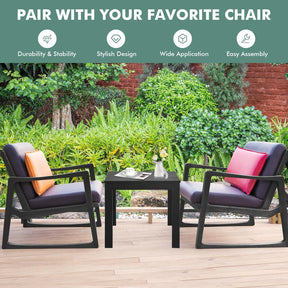 Wooden Square Side End Table Patio Coffee Bistro Table Indoor Outdoor