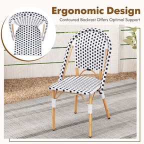 2 PSC Bistro Chair Outdoor Furniture Seat Wicker Garden Kitchen Backyard Porch