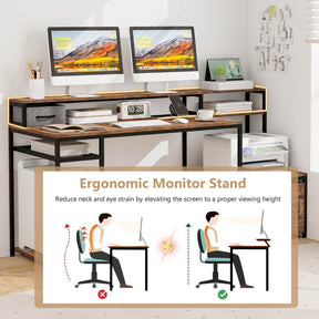 170cm Computer Desk Home Office Desk w/ Power Outlets & USB Ports Workstation