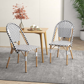 2 PSC Bistro Chair Outdoor Furniture Seat Wicker Garden Kitchen Backyard Porch
