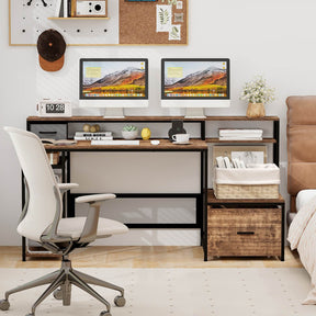 170cm Computer Desk Home Office Desk w/ Power Outlets & USB Ports Workstation