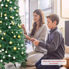 1.5/1.8/2.1/2.4/2.7 M Green Pencil Christmas Tree with 400 PVC Branch Tips and Foldable Sturdy Metal Stand