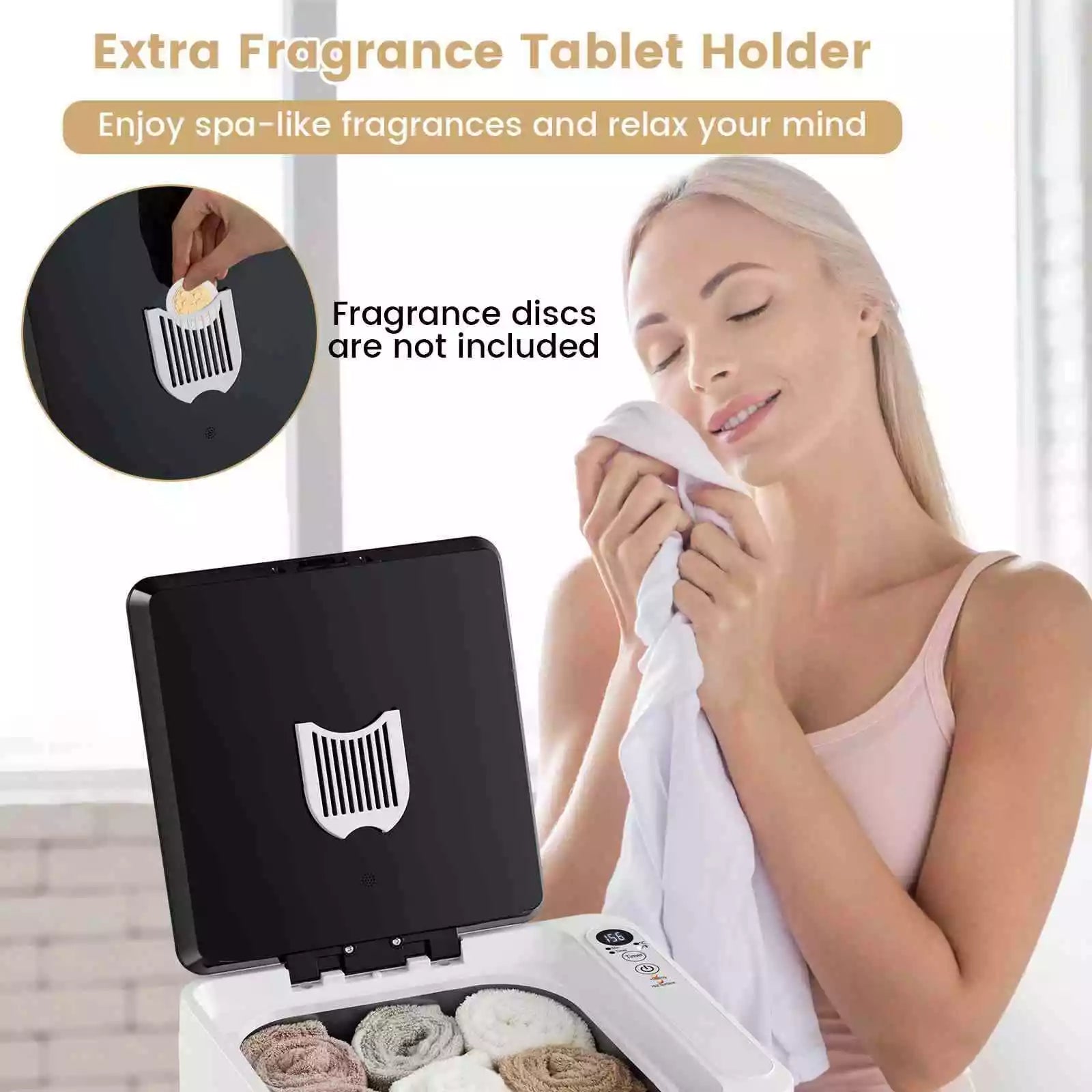 23L Large Spa Hot Towel Warmer for Bathroom 15-90Min Timer & Overheat Protection