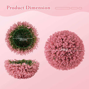 2 PCS Artificial Plant Topiary Balls Faux Eucalyptus Decoration 7 Layers Leaves