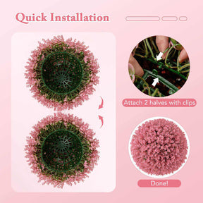 2 PCS Artificial Plant Topiary Balls Faux Eucalyptus Decoration 7 Layers Leaves