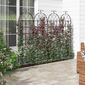 2PCS Metal Garden Trellis Fence for Climbing Plants Rustproof Decorative Screen
