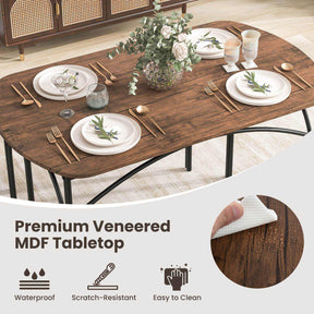 3PCS Dining Table Set Rectangular Table 2 Benches Kitchen Dining Room Furniture