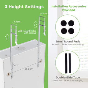 Jewelry Cabinet Armoire Full Length Mirror Wall/Door Mounted Storage Cabinet
