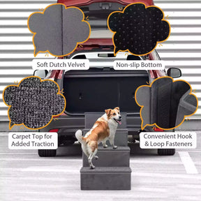 4-Step Dog Stairs Non-slip Foldable Dog Ramp for High Beds Sofas Storage Boxes